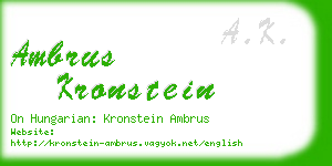 ambrus kronstein business card